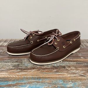 Timberland 2 Eye Classic Men's Brown Leather Boat Shoes, 74035